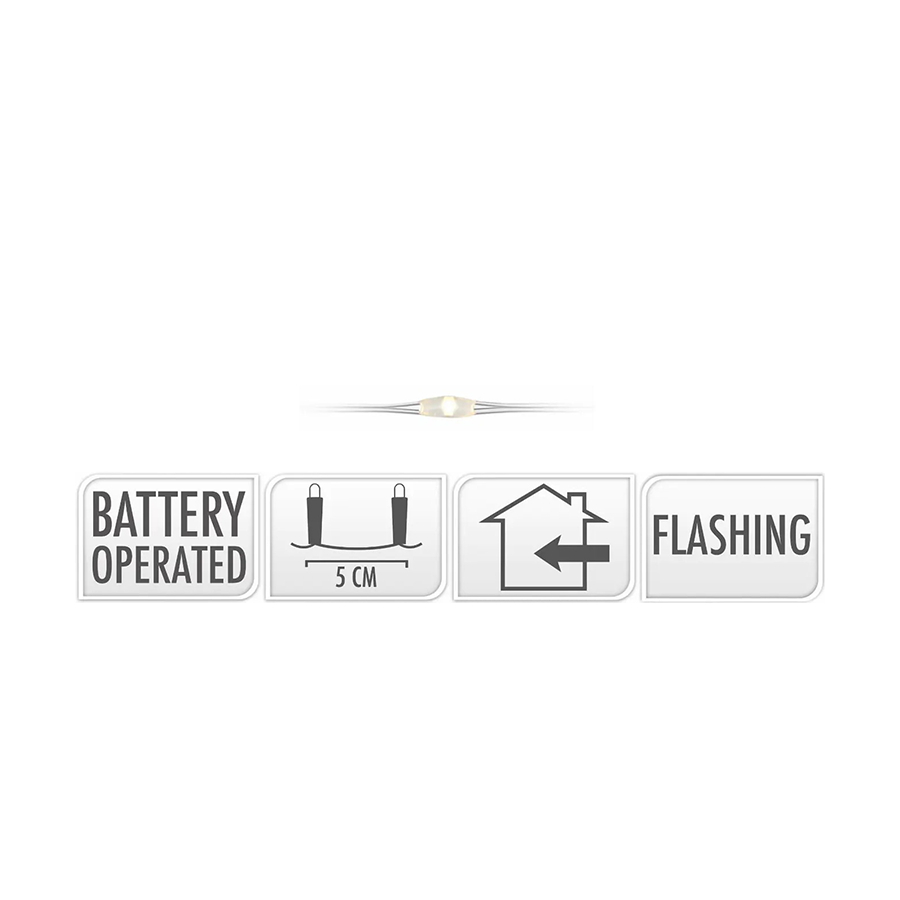 Fil argenté clignotant LED WW 100 LED 495cm