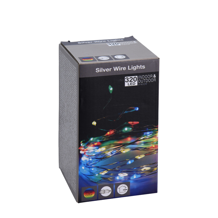 Fil argenté LED multicolore 320 LED 3190cm