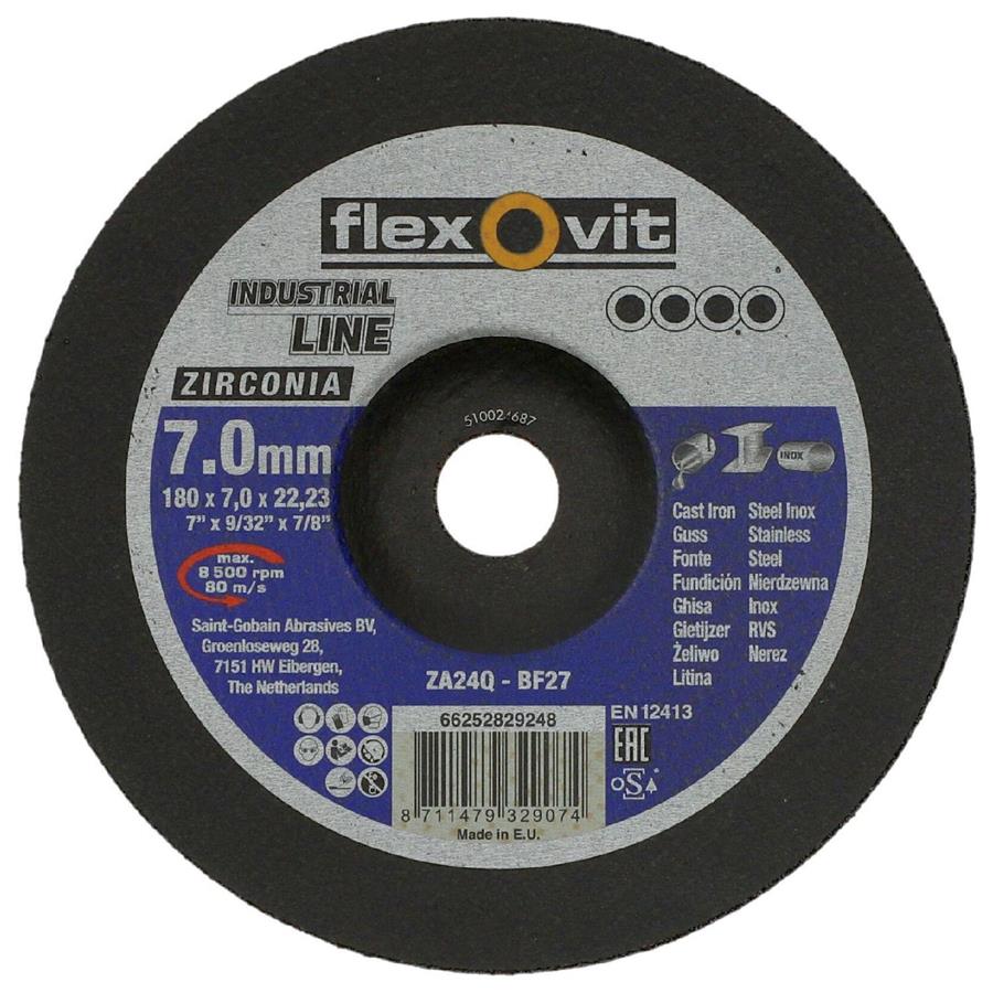 Flexovit abs zircone 125x7x22.23 za24q t27 acier inoxydable | 10 pièces