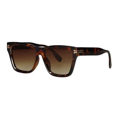Spectrum Spectrum Lunettes de soleil Déclaration carrée Toroise Brown Glass Ladies