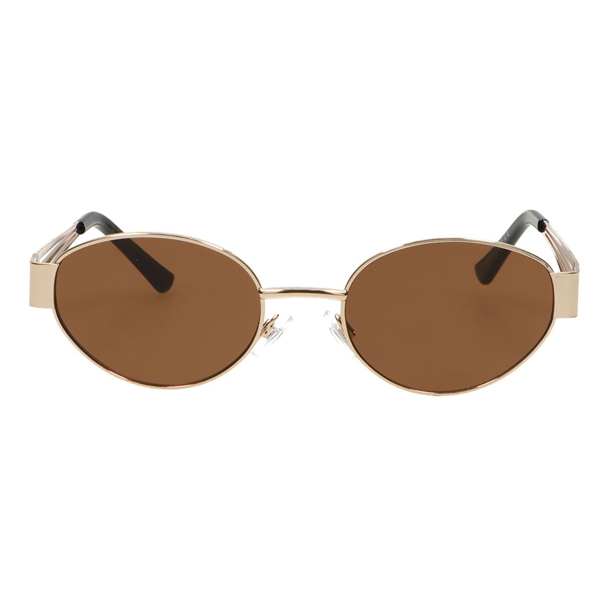 Lunettes de soleil Spectrum rétro ovale métal verre marron