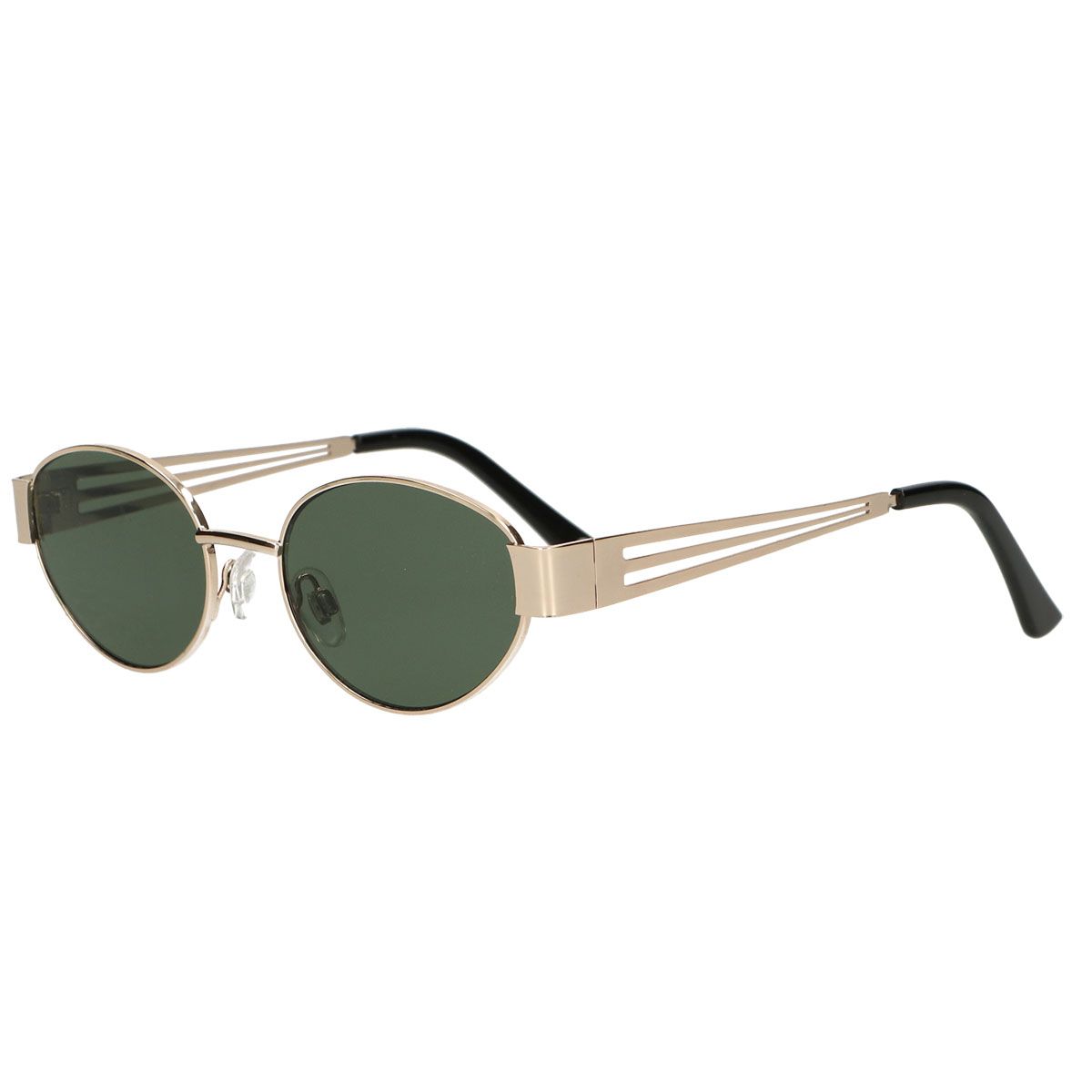 Lunettes de soleil Spectrum rétro ovale métal verre vert