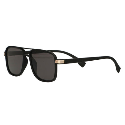 Lunettes de soleil Spectrum noires rectangulaires en verre fumé pour hommes