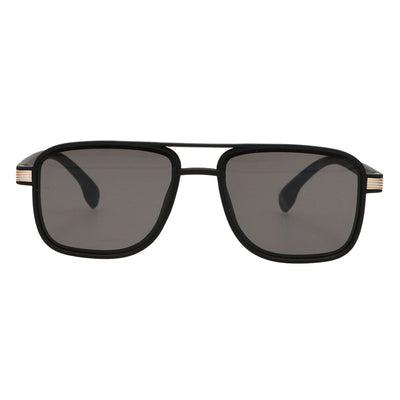 Lunettes de soleil Spectrum noires rectangulaires en verre fumé pour hommes