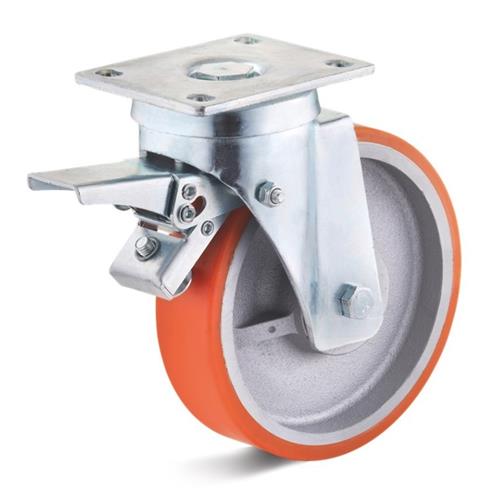 Roulette pivotante Torwegge + frein robuste 250x50mm (u)