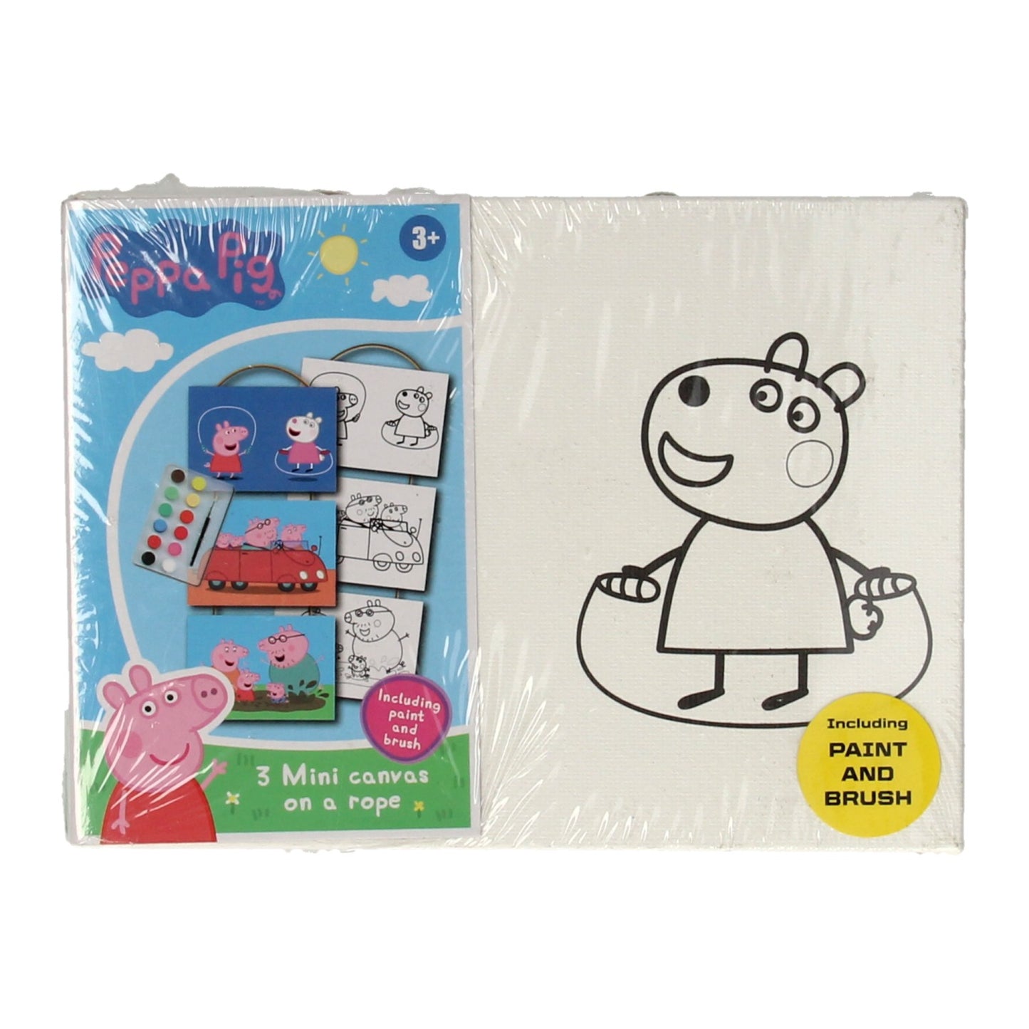 Peppa pig 3 mini toile (avec pinceau et peinture)