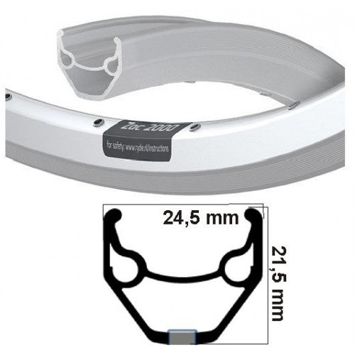 Ryde Velg Zac 2000 Silver 28 32 Heat 14G Etro 622