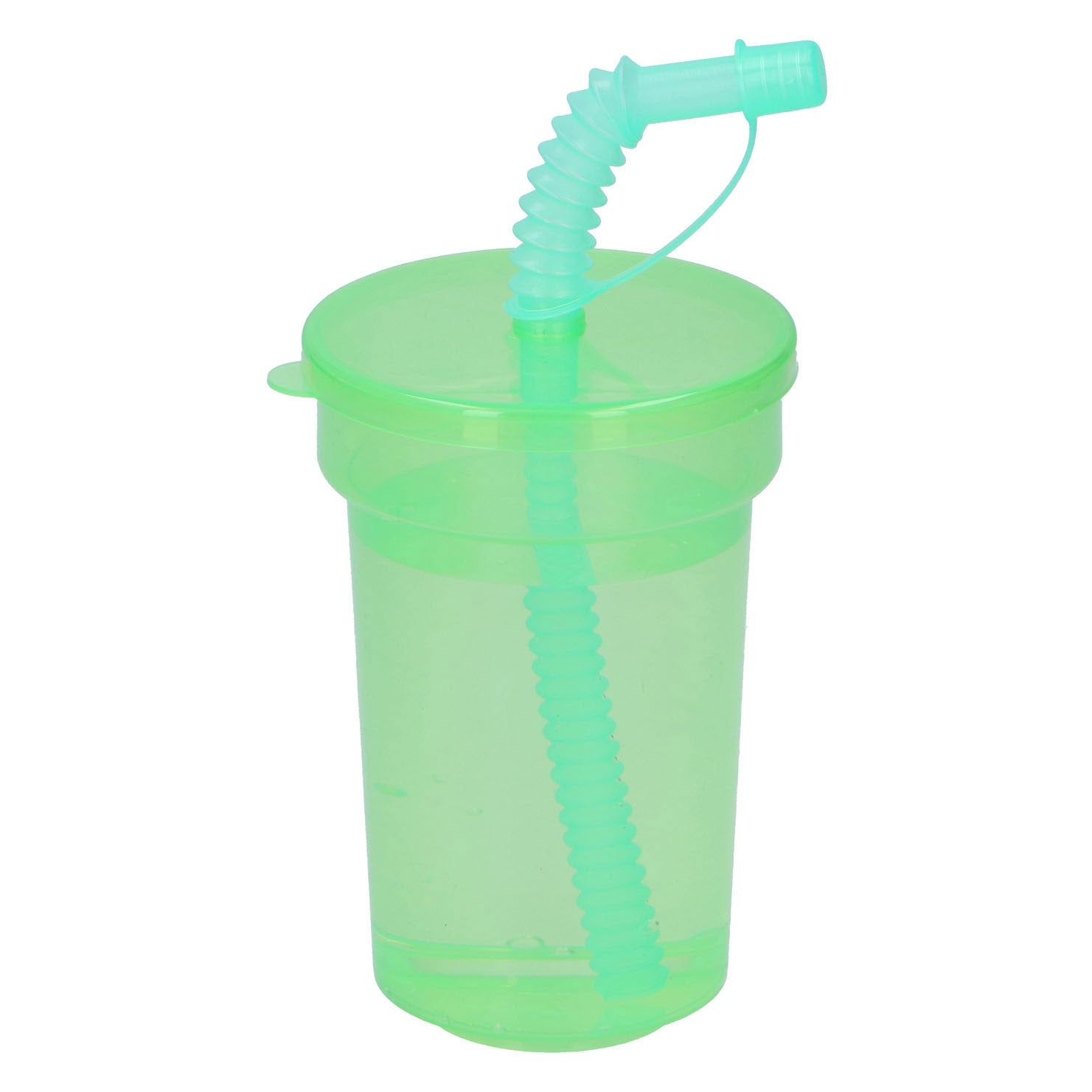 Tasse de boisson en plastique avec paille 387 ml, 6e.