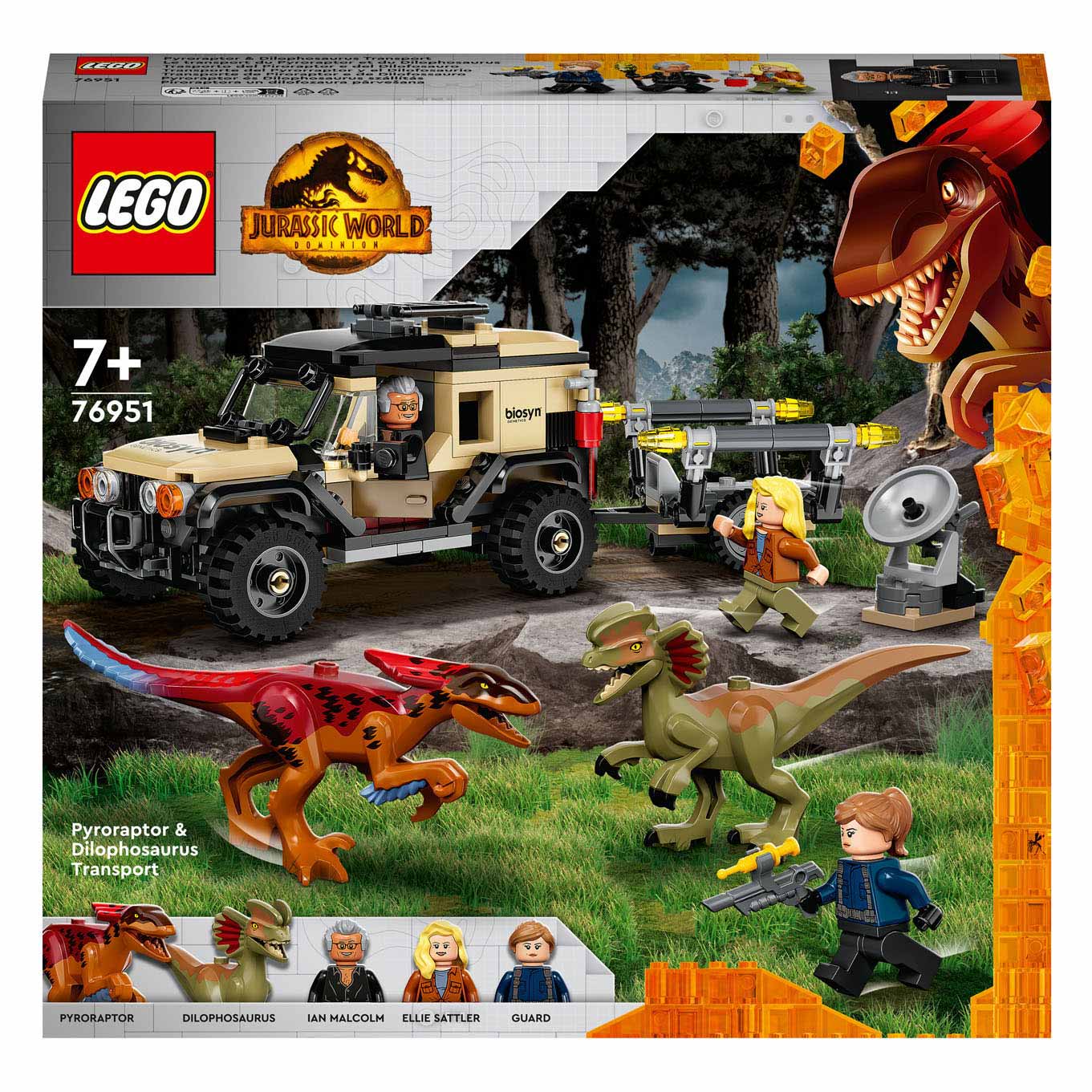 LEGO LEGO Jurassic 76951 Pyroraptor et Dilophosaurus Transport