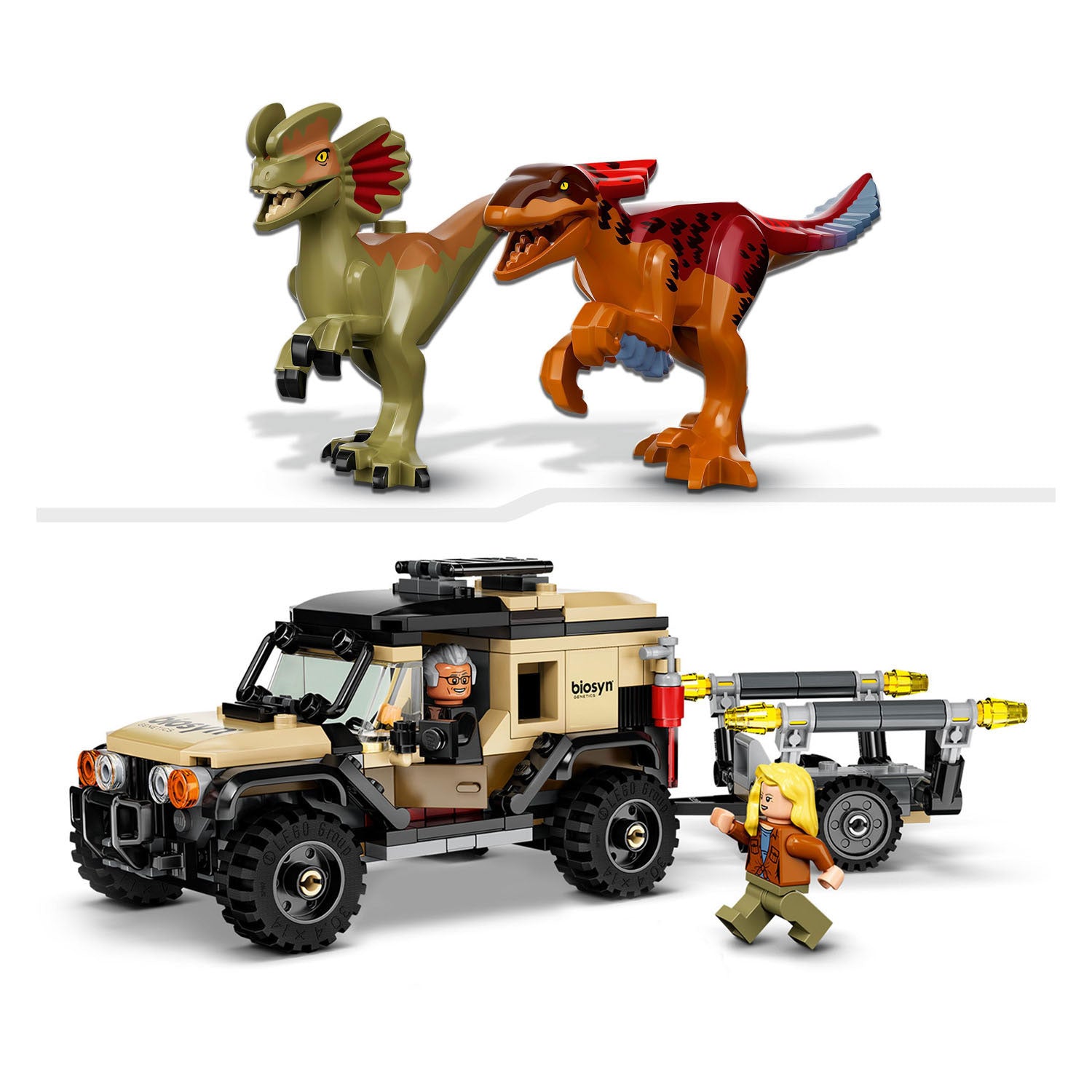 LEGO LEGO Jurassic 76951 Pyroraptor et Dilophosaurus Transport