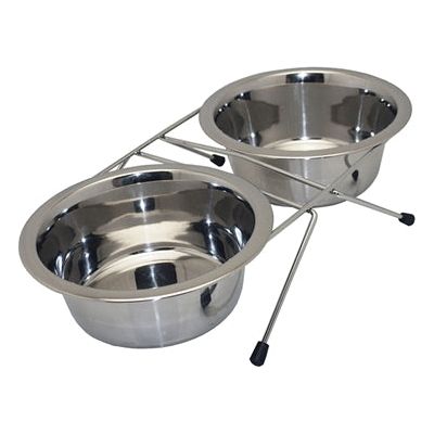 Bol de nourriture pour animaux de compagnie heureux avec châssis
