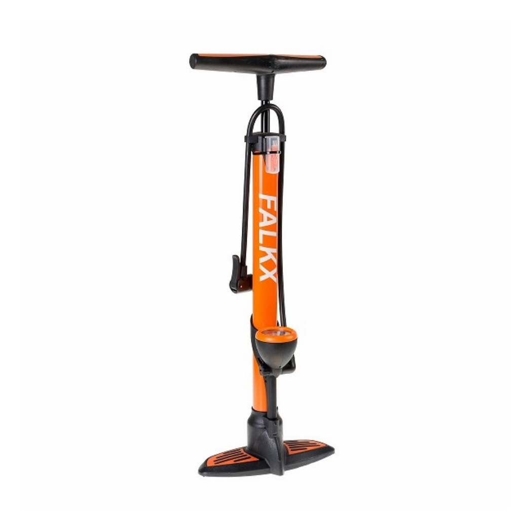 Falkx pompe orange avec manomètre, maison en aluminium. Ajustement sur toutes les vannes