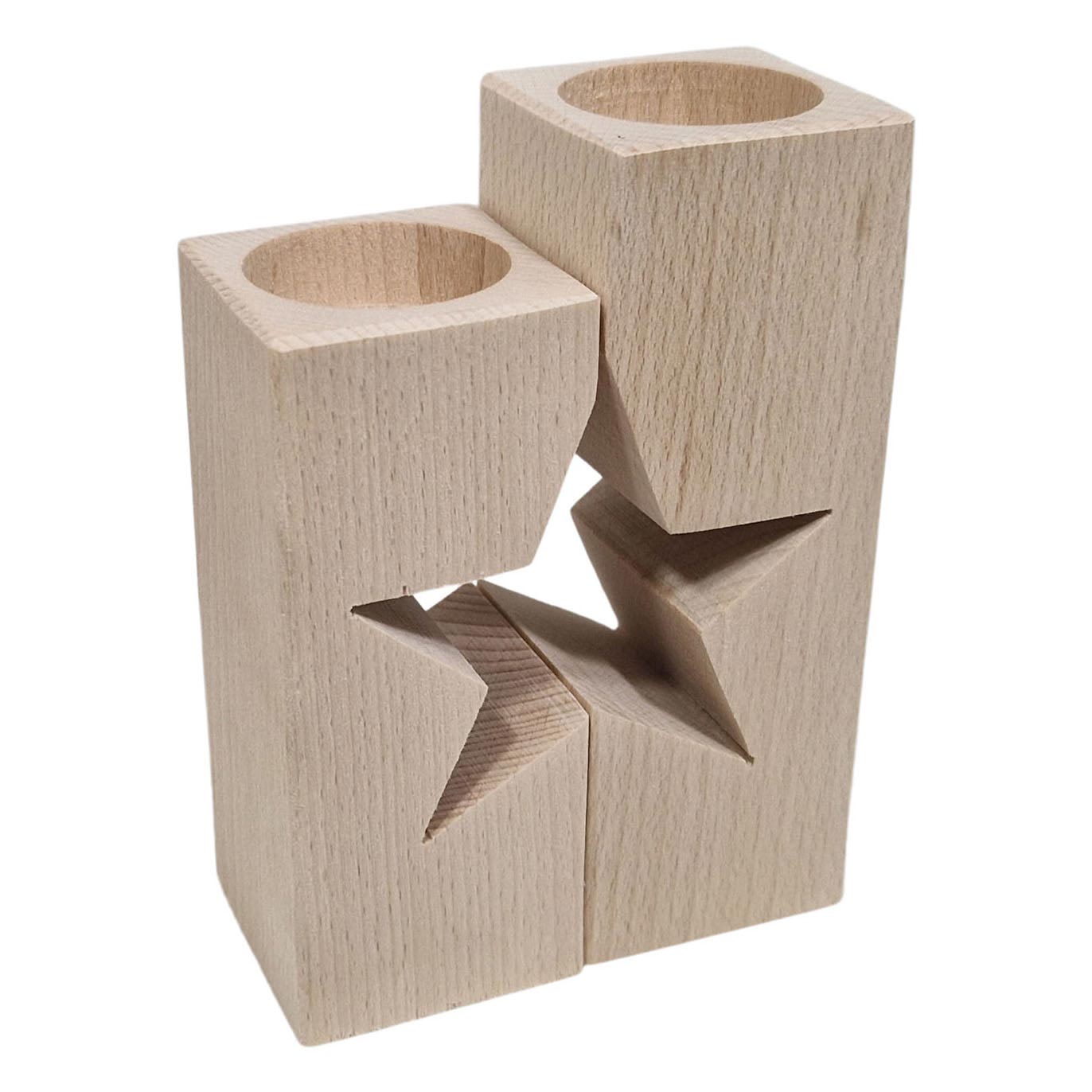 Porte-lumière de thé Motif de saigne en bois, 2dlg.