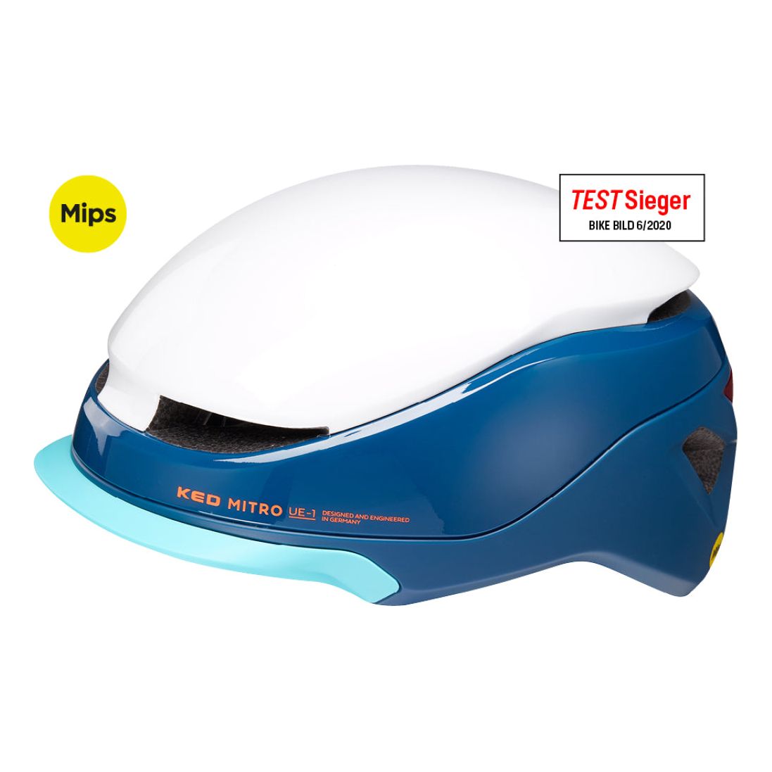 Casque de vélo Ked Mitro Ue-1 M (52-58cm) -Blauw Wit