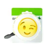 Cloche de bicyclette Ding-Dong Widek Emoticon Winking Face - blanc bleu clair jaune (sur carte)