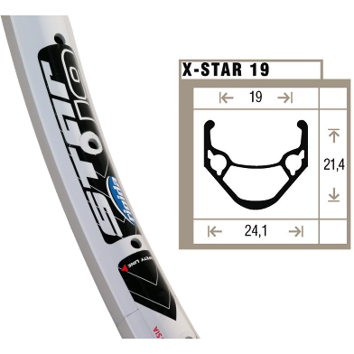 Shining X-Star 19 Rim White Etro 507-19 (24x1,75) 36-Gaats