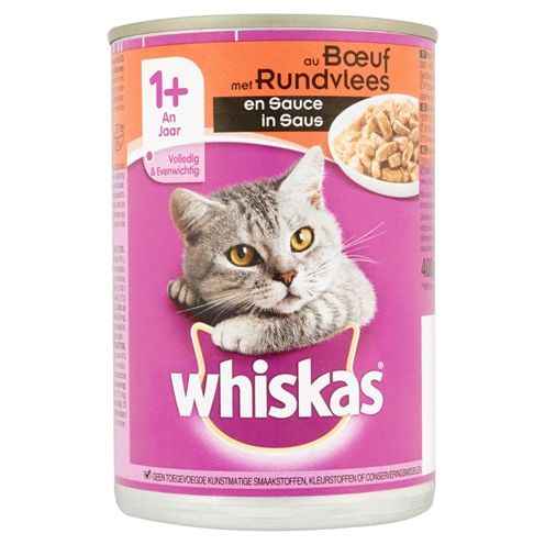 Whiskas peut être le bœuf adulte dans la sauce
