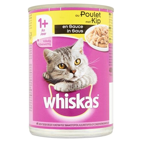 Whiskas Blik Adult Brugs en poulet Saus