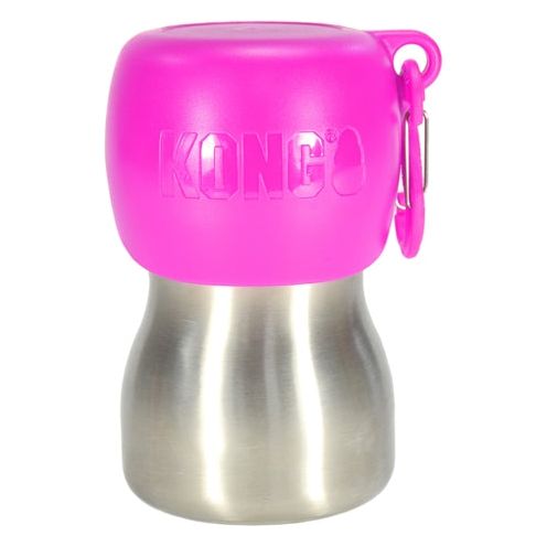 Bouteille de boisson Kong H2O rose en acier inoxydable