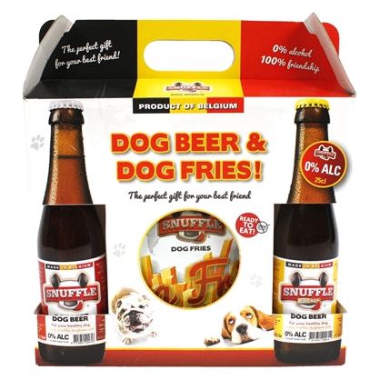 Boîte-cadeau de scolache bière et frites pour chiens