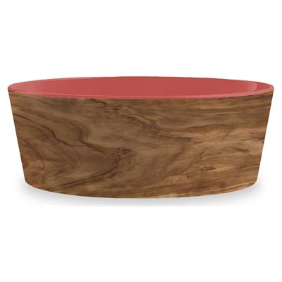 Tarhong Food Bowl chien olive mélamine houtprint sienna rose