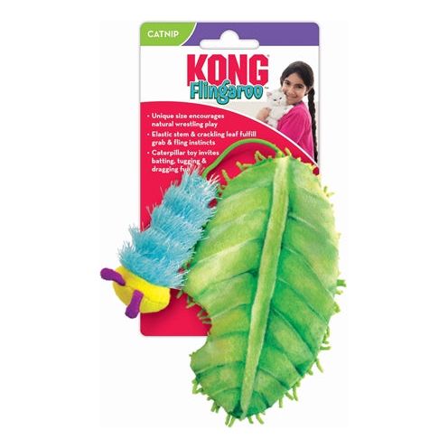 Kong Flingaroo Caterpillar avec feuille avec catnip