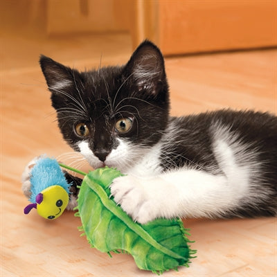 Kong Flingaroo Caterpillar avec feuille avec catnip