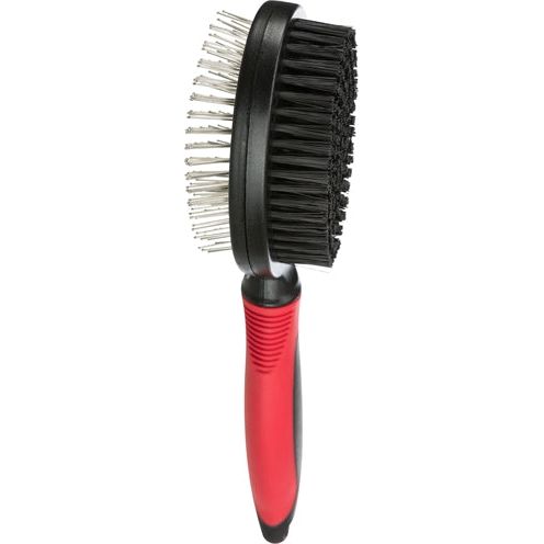 Trixie Brush Double-Side Cover Coiffes Underwol Plastic Black Red