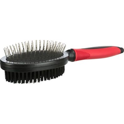 Trixie Brush Double-Side Cover Coiffes Underwol Plastic Black Red
