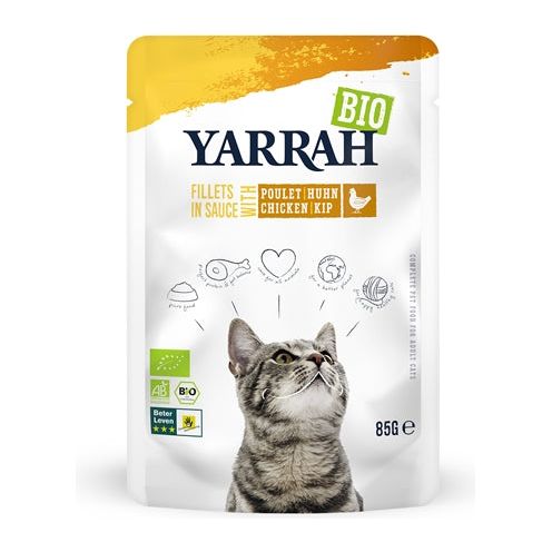 Yarrah Cat filets biologiques avec du poulet en sauce
