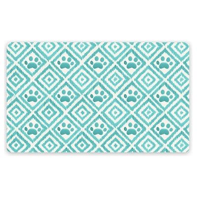 Tarhong Placemat Paw Ikat Turquoise Blue