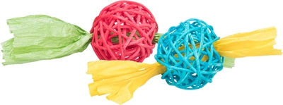 Trixie Set Rattan Balls avec des assortis de ruban en papier