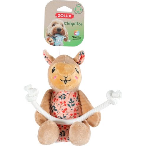 Zolux chiquitos en peluche lama avec corde recyclée