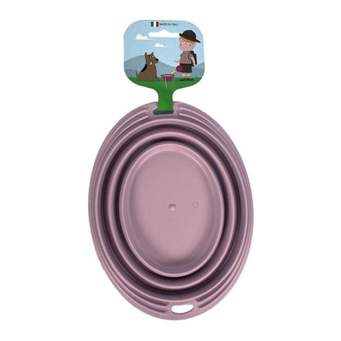 Heureux animal de compagnie fou de animaux de compagnie bol de nourriture en boisson bac pliable blush rose