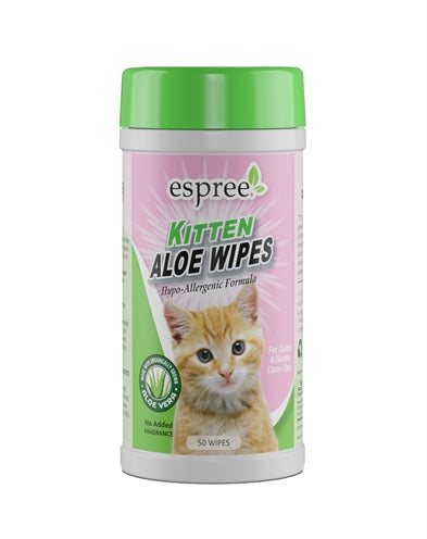 Lingettes d'aloès pour chaton en espion