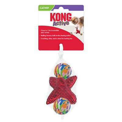 Kong Cat Active Jacks Stututerbal Multipack avec Catnip Red