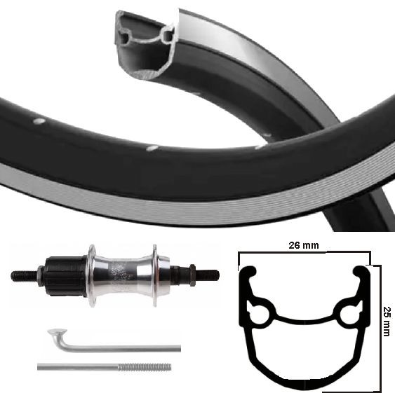 KGS Roue arrière 28 pouces (622) Cassette Stratos ZW Zil 7 SP Axe fixe