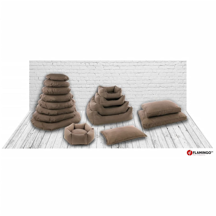 Flamingo Flamingo Dog Panier avec des zits Panama rectangulaire 50x40x18 cm taupe