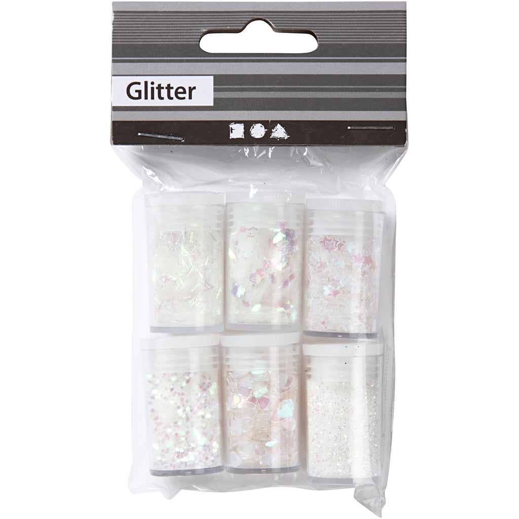 Creativ Company paillettes et paillettes blanches, 6x5gr