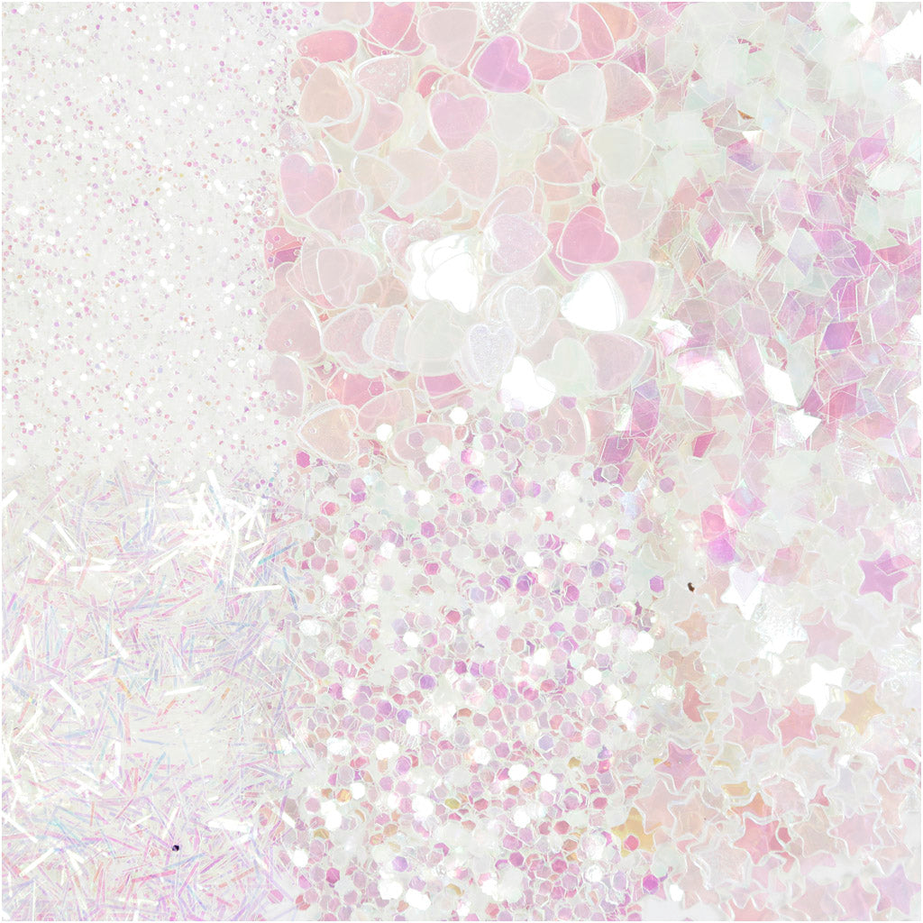 Creativ Company paillettes et paillettes blanches, 6x5gr