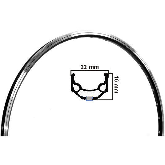 Ryde Velg Urban Race Alu Black Alu 16 mm de haut> 22<36 trou