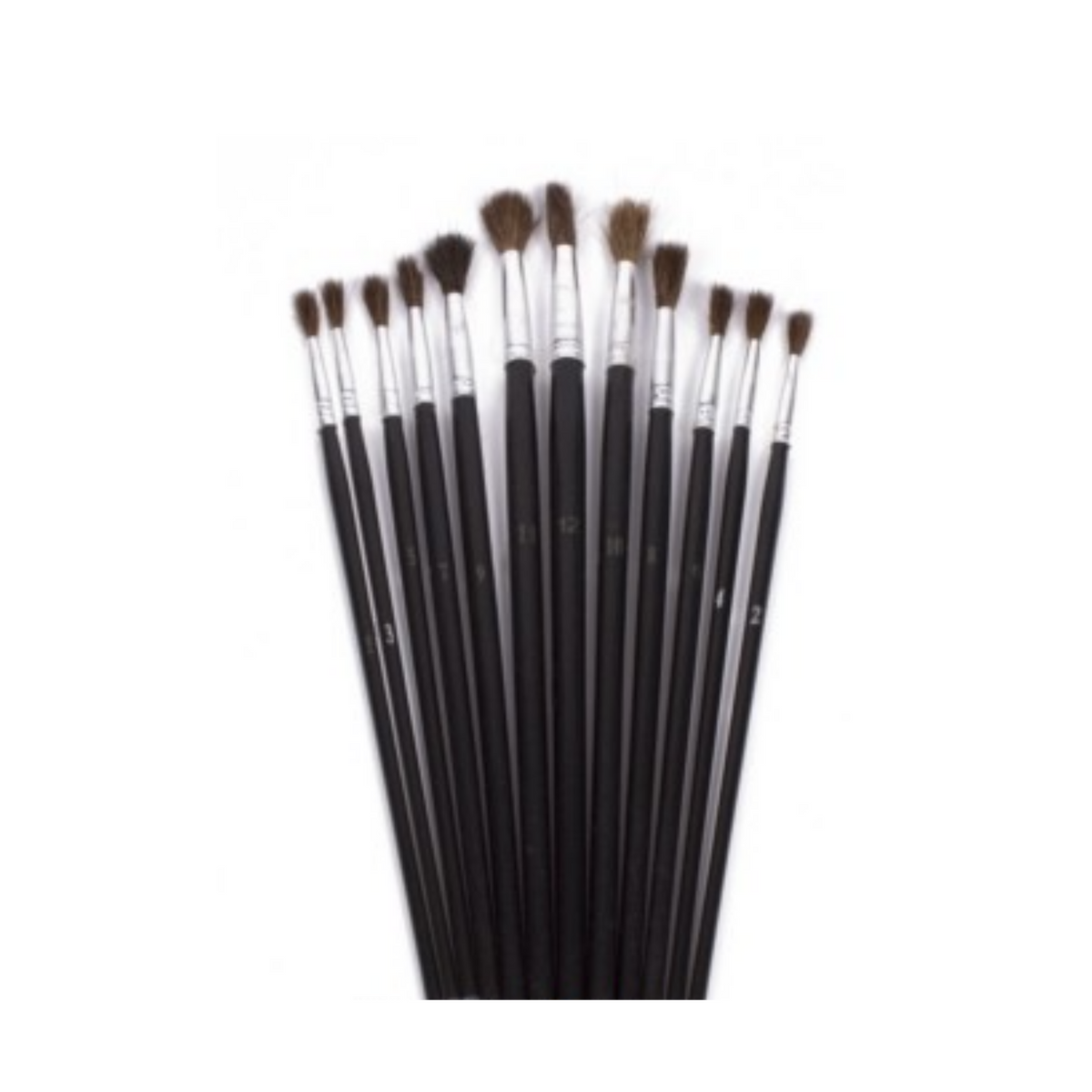 Set de 12 pinceaux ronds, taille 1 à 12 (paquet suspendu)