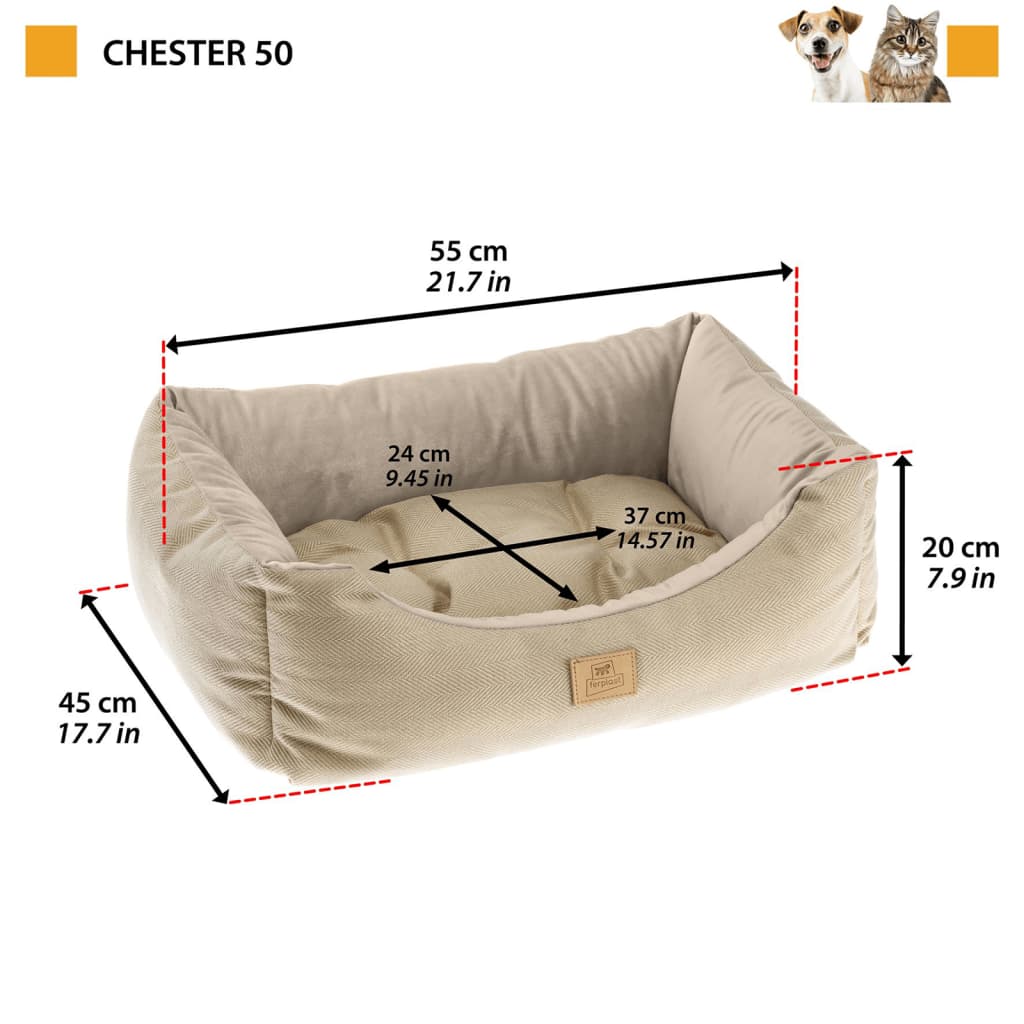 Ferplast Dog and Cat Bed Chester 50 Beige