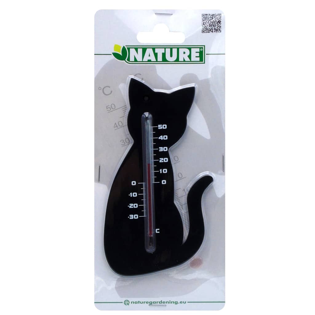 Nature Nature Thermomètre mural chat noir