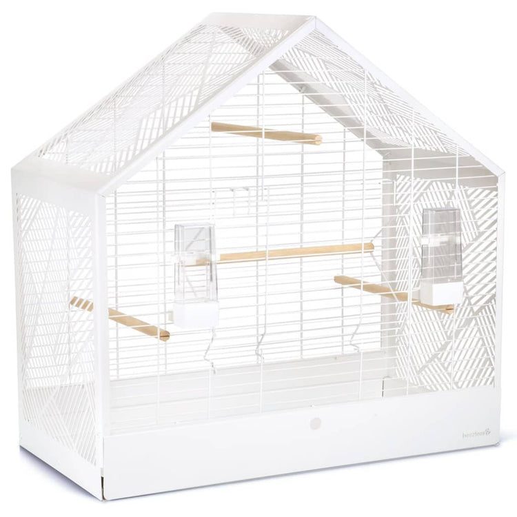 BEEZTEES BEEZTEES Cage d'oiseau Yara 71x35x70 cm Métal blanc