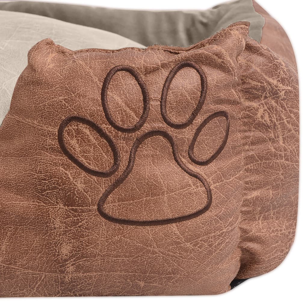 Vidaxl dogbed embrassant la taille du cuir pu-art l beige
