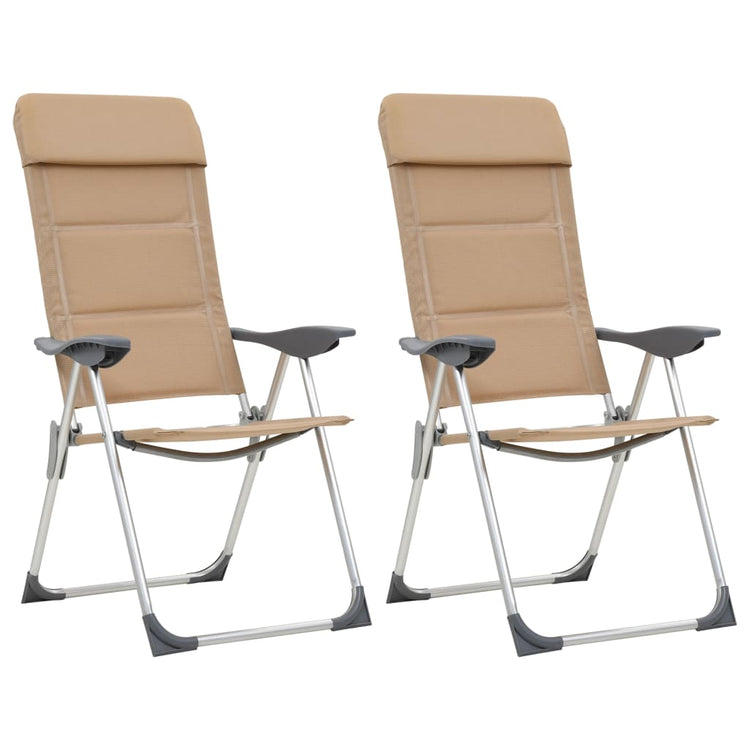 Chaises de camping Vidaxl 2 ST 58X69X111 CM CRAME D'ALUMINUM