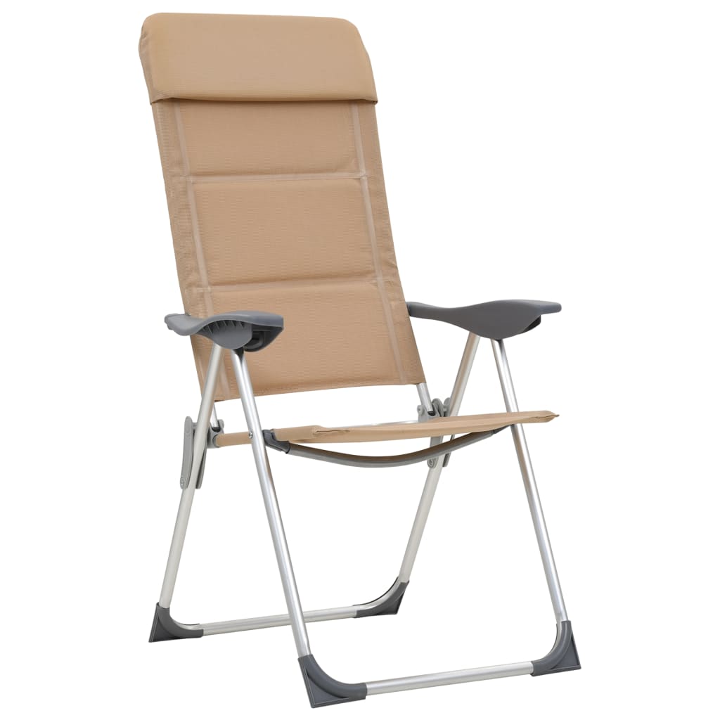 Chaises de camping Vidaxl 2 ST 58X69X111 CM CRAME D'ALUMINUM