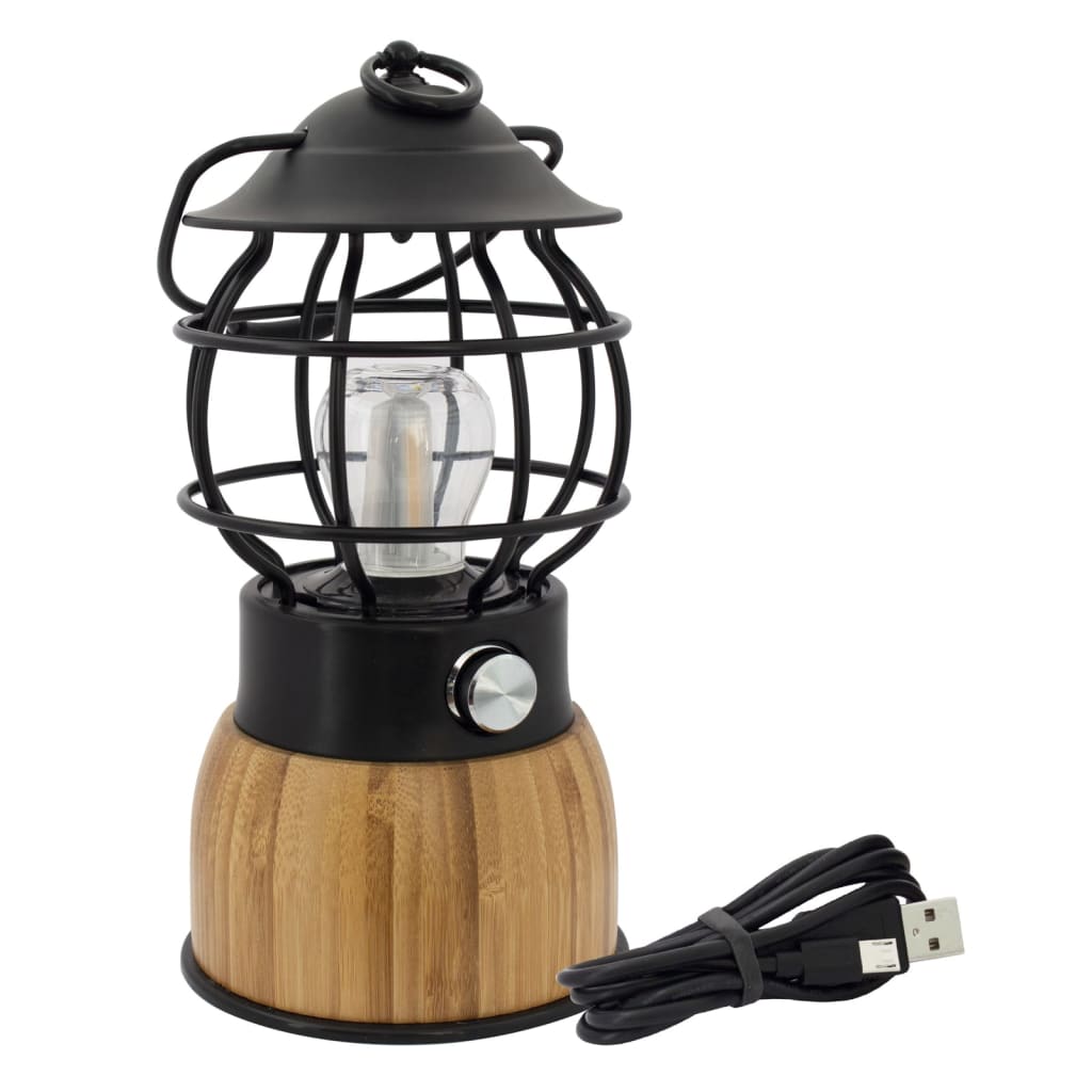 Lampe de camping eurotrail brise led bambou noir