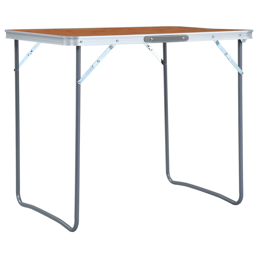 Table de camping vidaxl pliable avec un cadre métallique 80x60 cm